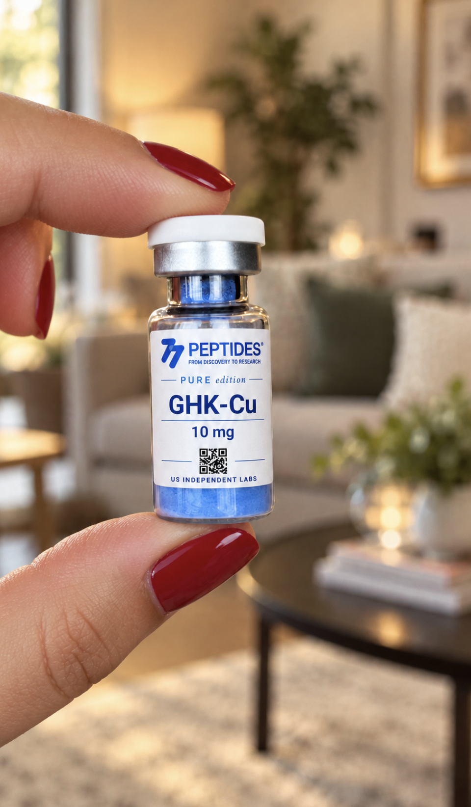 GHK-Cu 10 mg vial held in hand