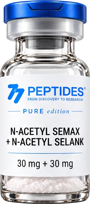 77 Peptides N-Acetyl Semax Amidate 30mg + N-Acetyl Selank Amidate 30mg Blend — 30mg